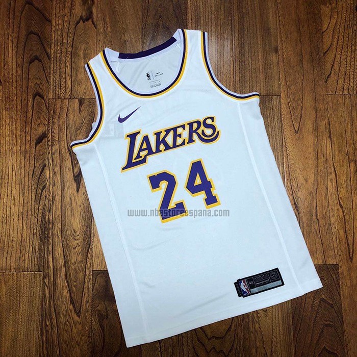 Camiseta Los Angeles Lakers Kobe Bryant NO 24 Association 2018-19 Blanco2